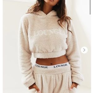 Teddy Cropped Hoodie - Oatmeal Cream